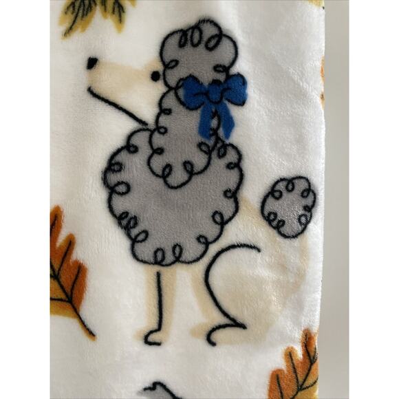 DOGS FALL In SWEATERS GLASSES LEAVES 50x70 Plush Throw Blanket Large Dog Print - Picture 5 of 10